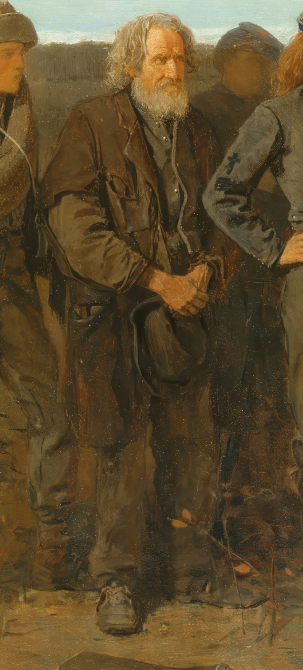 Grey-haired captive detail from Prisoners from the Front by Winslow Homer